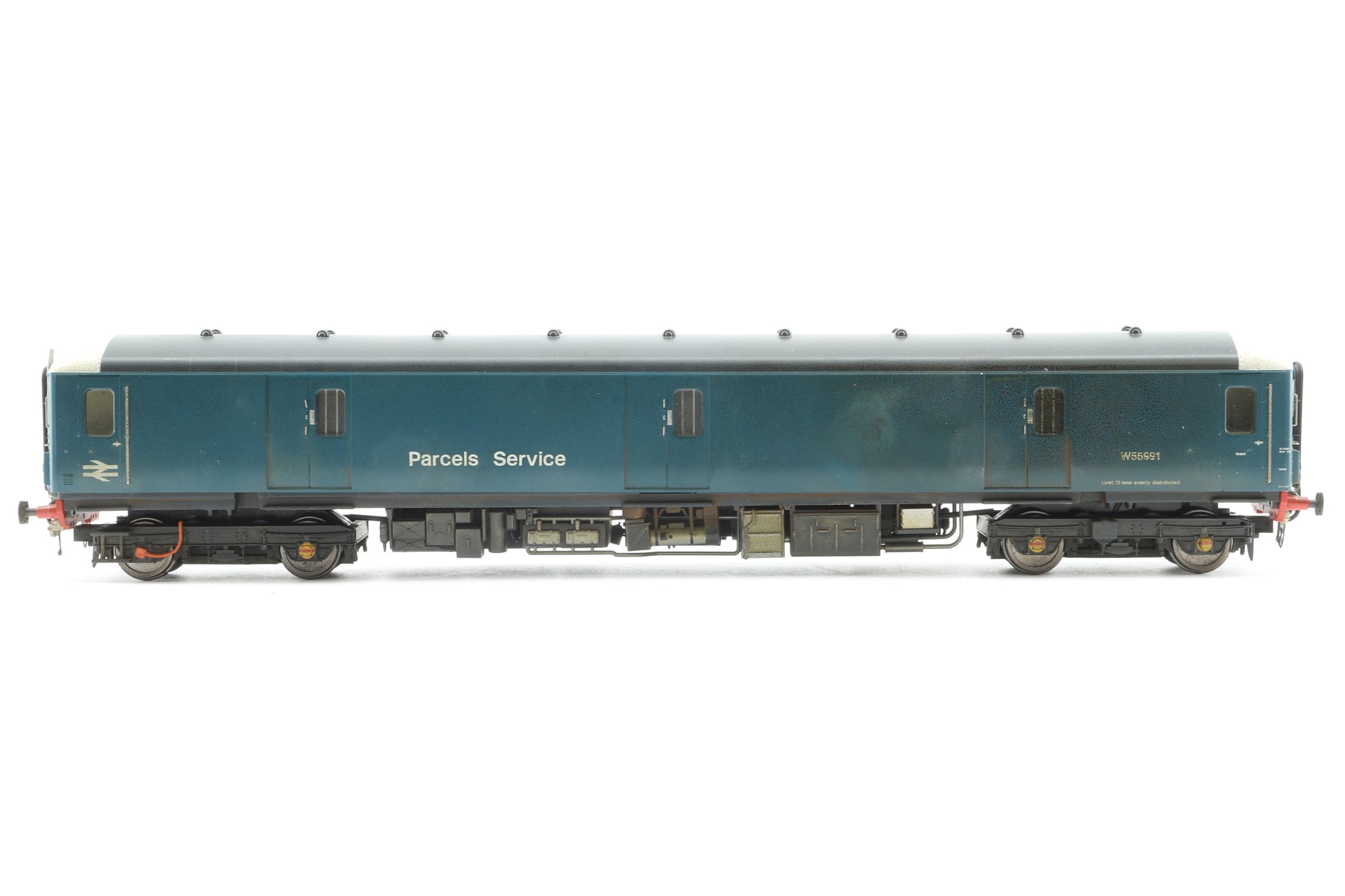 Heljan OO 8902 Class 128 Parcels DMU 'W55991' BR Blue With White Cab Roof Domes & Yellow Gangway Door Covers Weathered DCC Sound