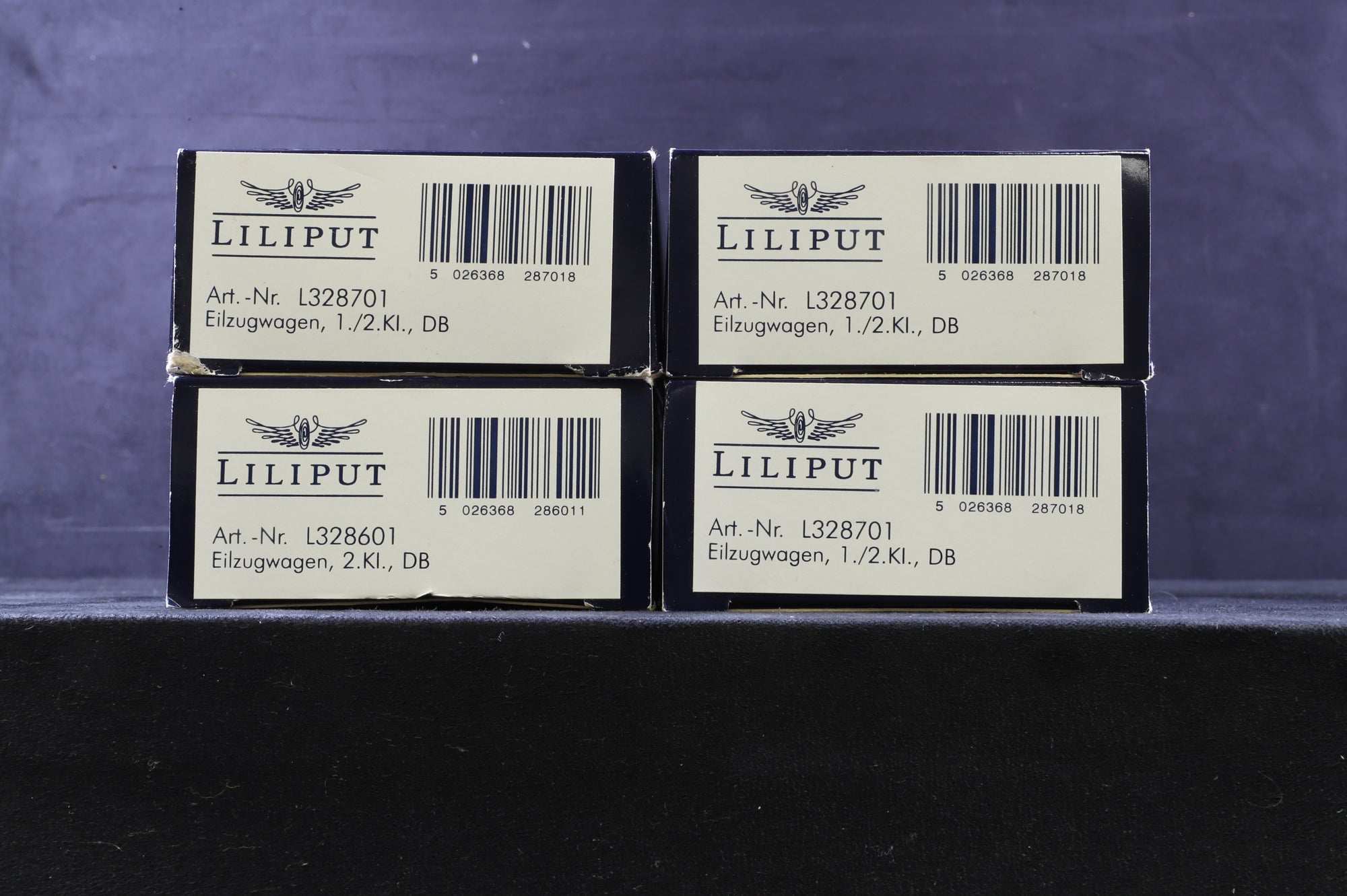 Liliput HO Rake Of 4 German Coaches Inc. L328601 & L328701x3