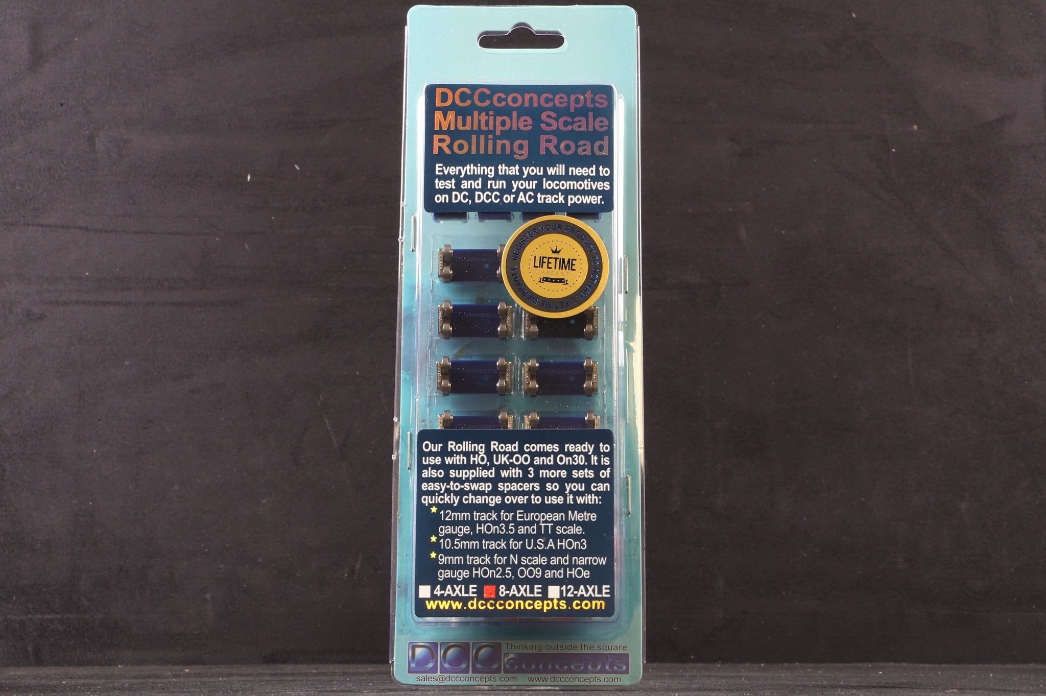 thumbnail image 2 of DCC Concepts DCM-RRA8 Rolling Road 8-Axle Tester – Multi-Gauge N/ OO, DC/DCC/AC 2 of 3