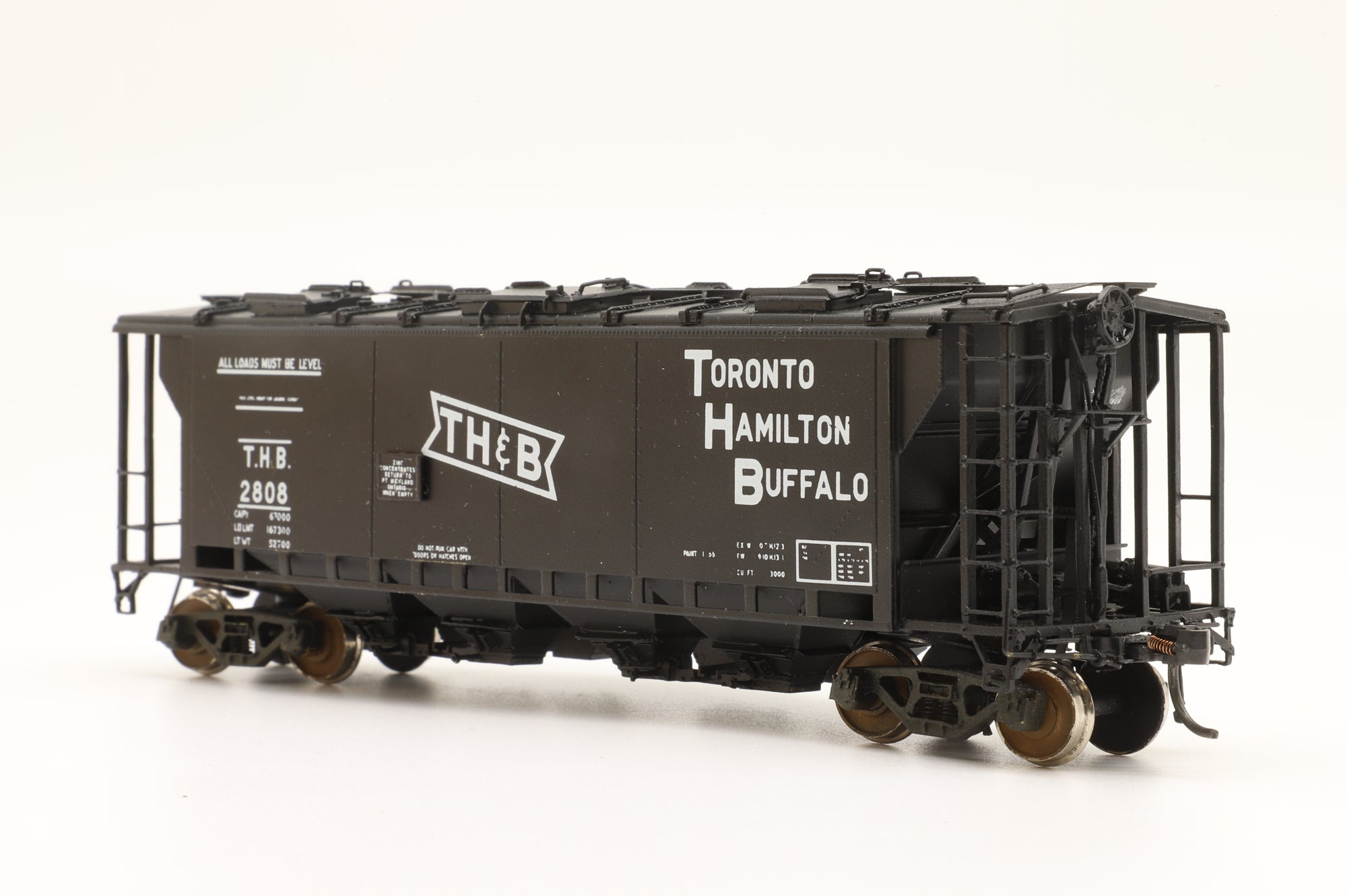 Overland Models Inc. HO Brass OMI-3183 TH&B Slab Side Covered Hopper '2808'
