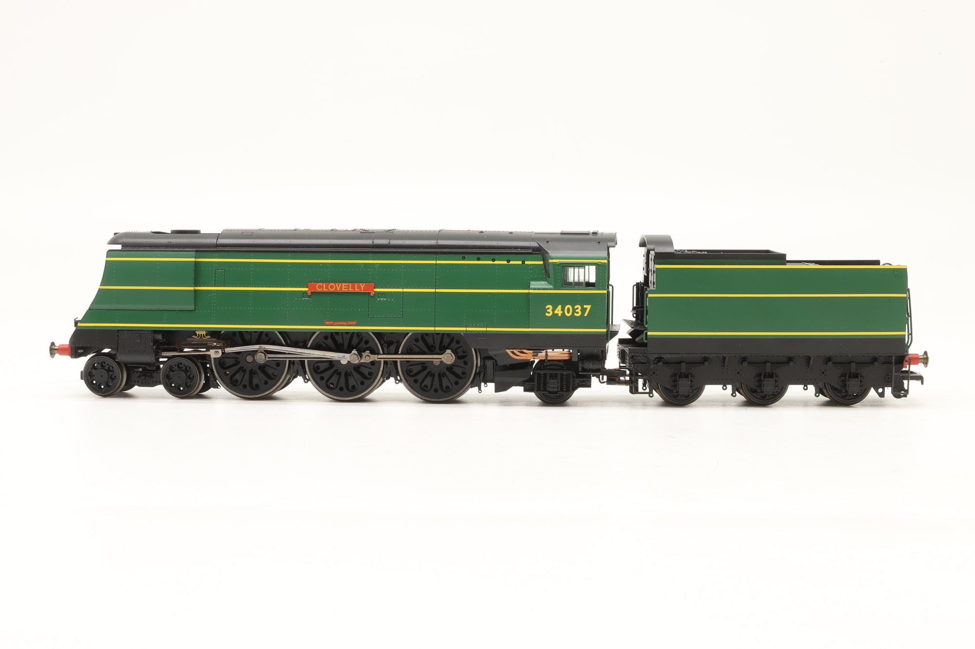 WORKSHOP Hornby OO R2315 West Country Class 34037 'Clovelly' in De-Branded SR Malachite – Non-Runner