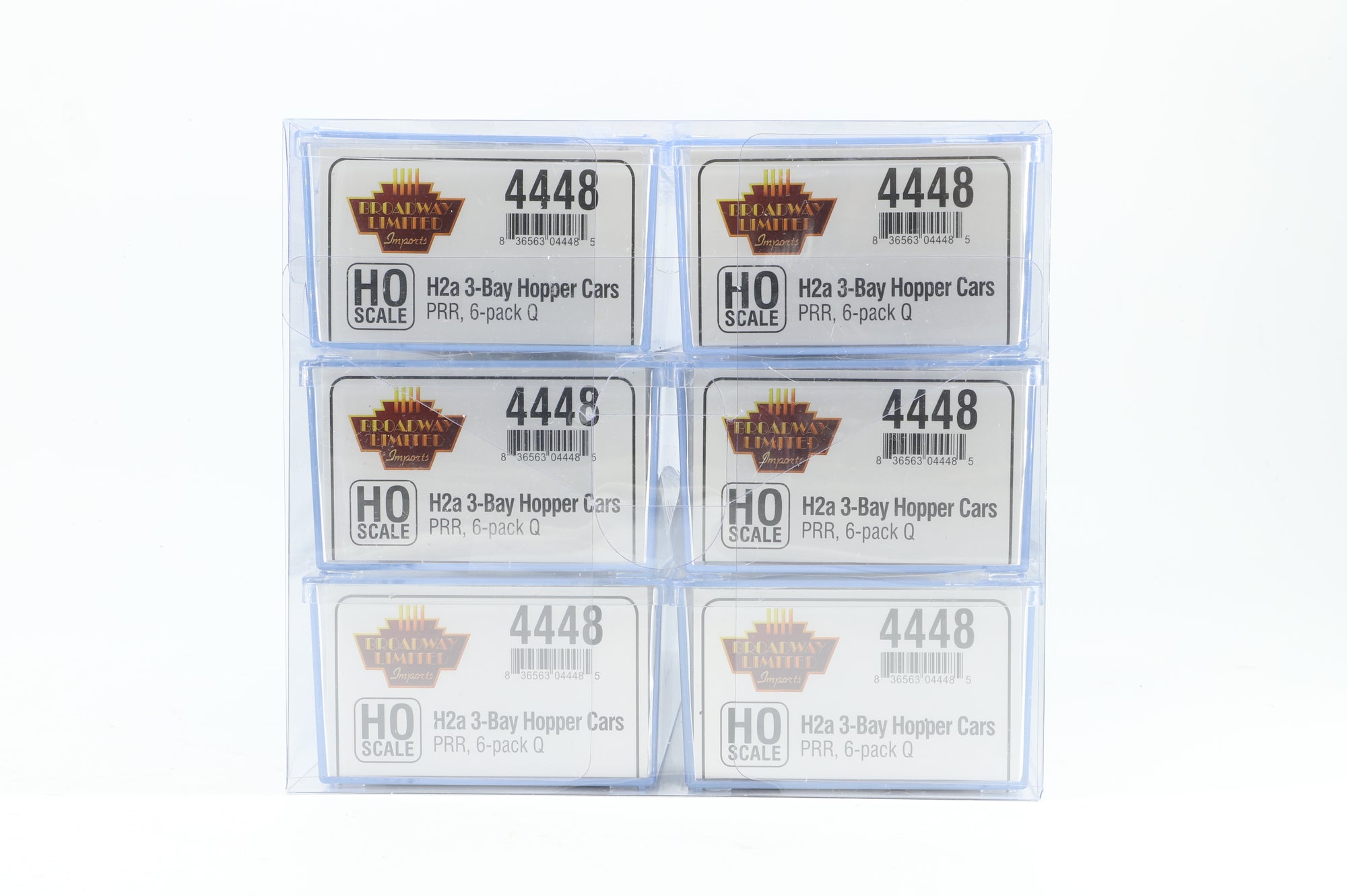 Broadway Limited Pack Of 6 H2a 3 Bay Hopper Cars PRR