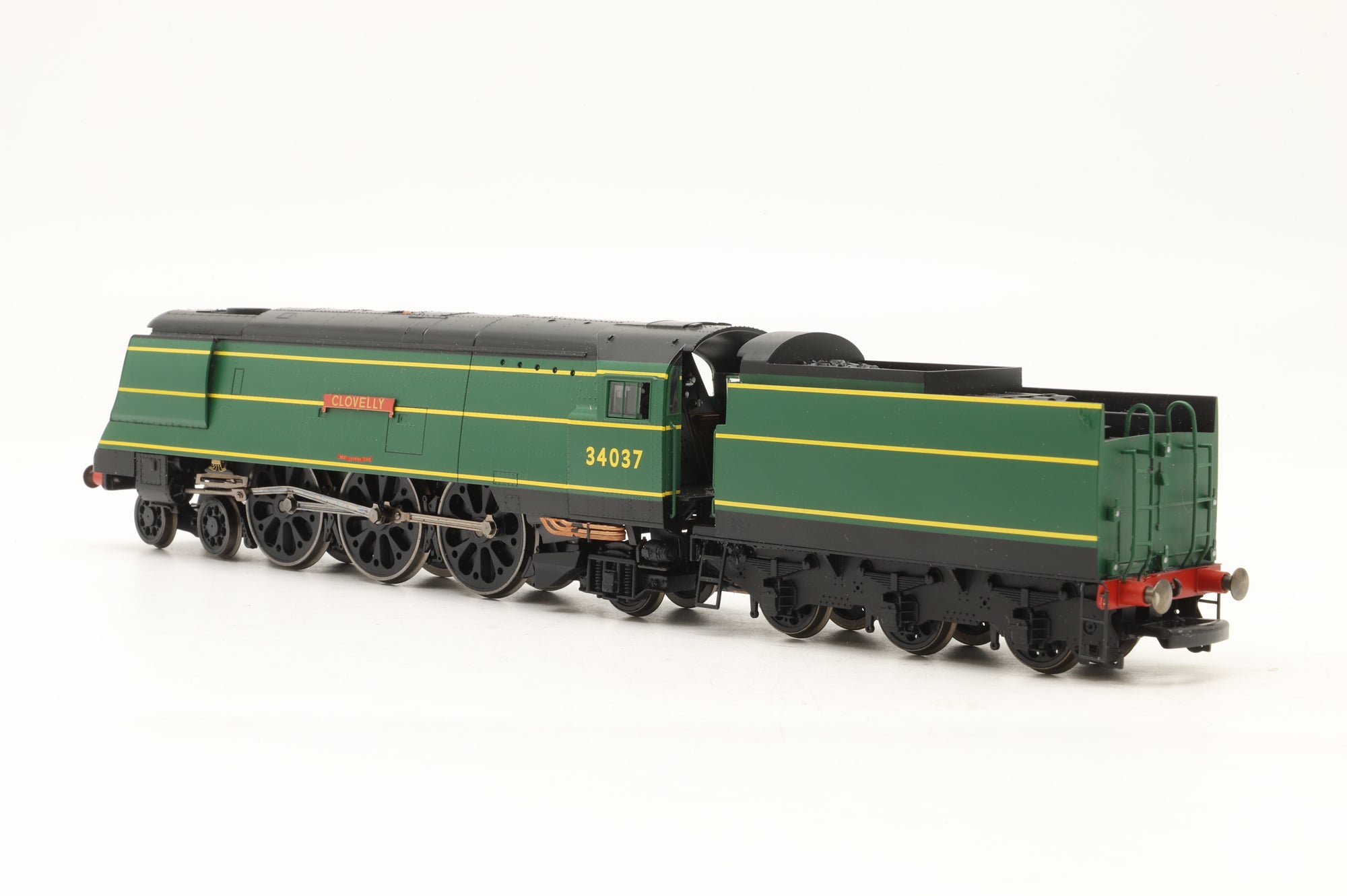 WORKSHOP Hornby OO R2315 West Country Class 34037 'Clovelly' in De-Branded SR Malachite – Non-Runner