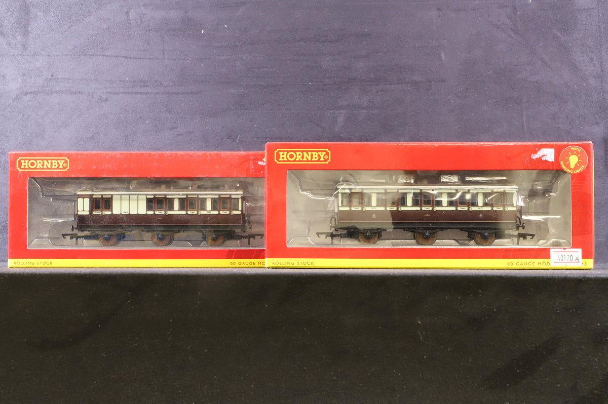 Hornby OO Rake Of 4 LNWR 6 Wheel Coaches Inc.  R40119, R40120, R40120A &amp; R40122