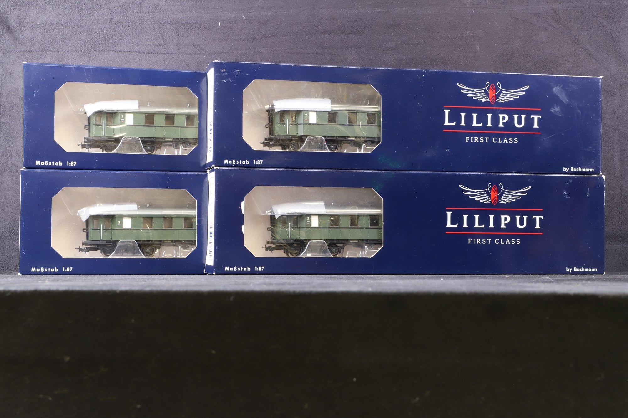 Liliput HO Rake Of 4 German Coaches Inc. L328601 & L328701x3