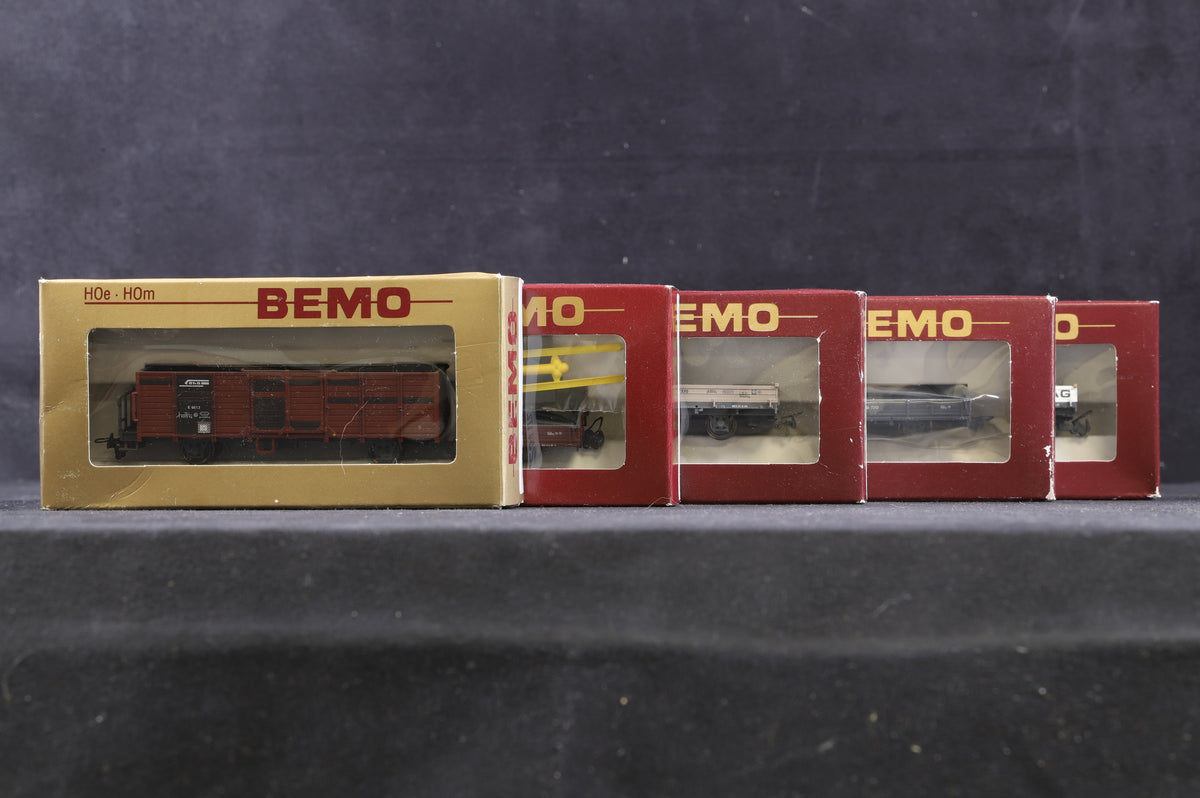 Bemo HOm Rake Of 5 RHB Wagons