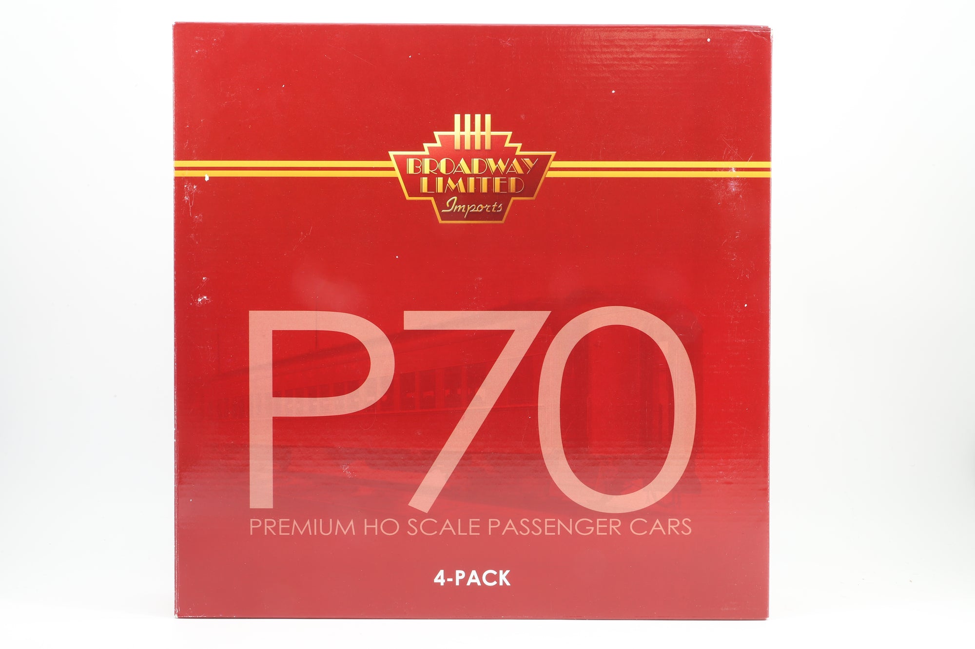 Broadway Imports HO 4367 Pennsylvania Passenger Car PRR P70 without AC Tucson Red w/Buff Lettering & Stripes, 4-Car Set