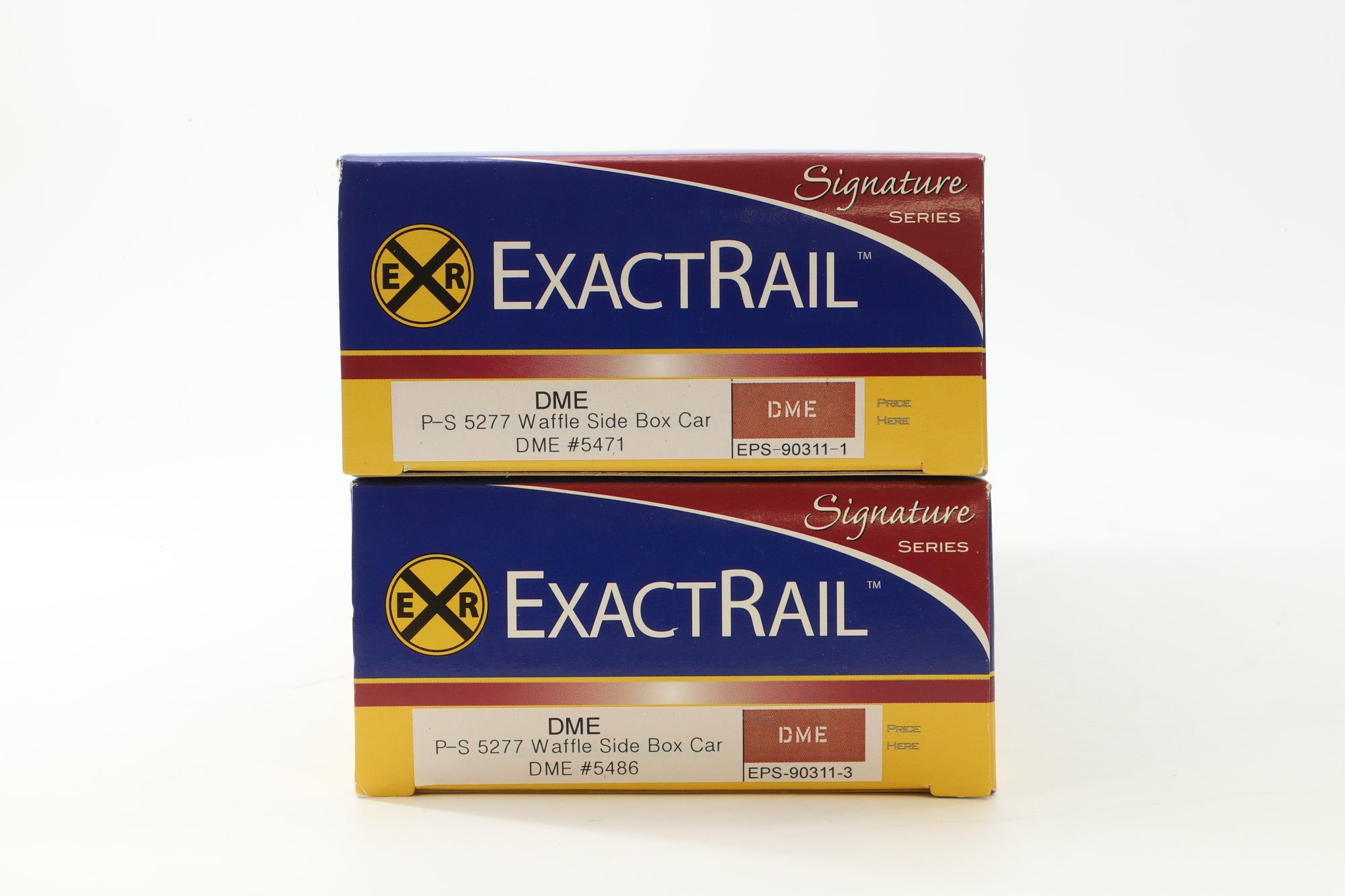 Exact Rail HO Rake Of 2 DME P-S Waffle Side Box Cars Inc. EPS-90311-1 & 90311-3