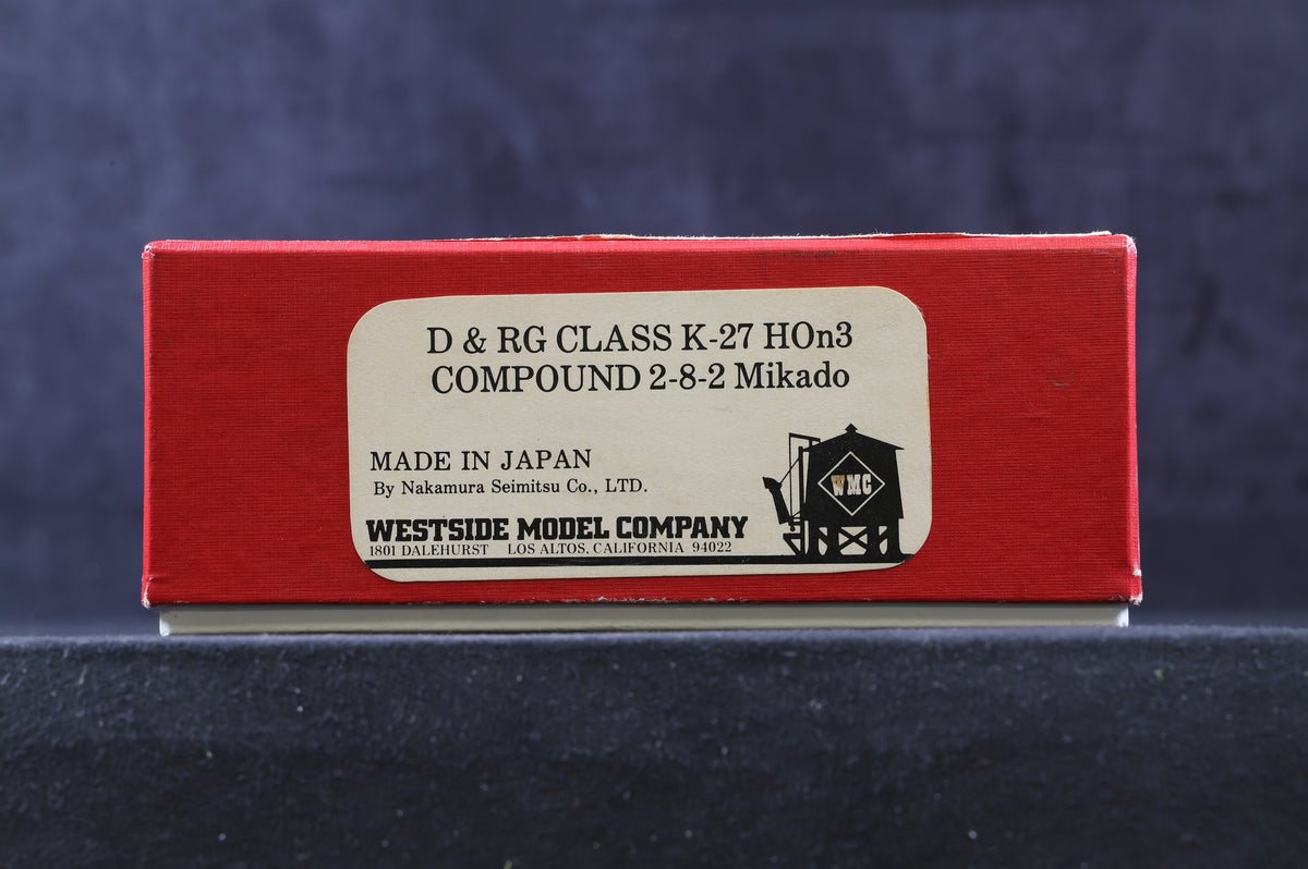 Westside Model Co. HOn3 D&amp;RG Class K-27 Compound 2-8-2 Mikado