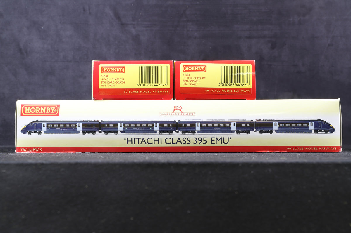 Hornby OO R2821X Hitachi Class 395 EMU &amp; 2 Coaches, DCC Fitted