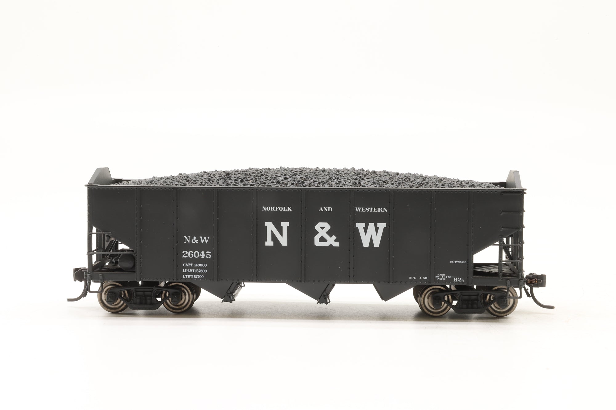Broadway Limited HO 800 6-Pack of H2A 3-Bay Hopper Cars in N&W Black