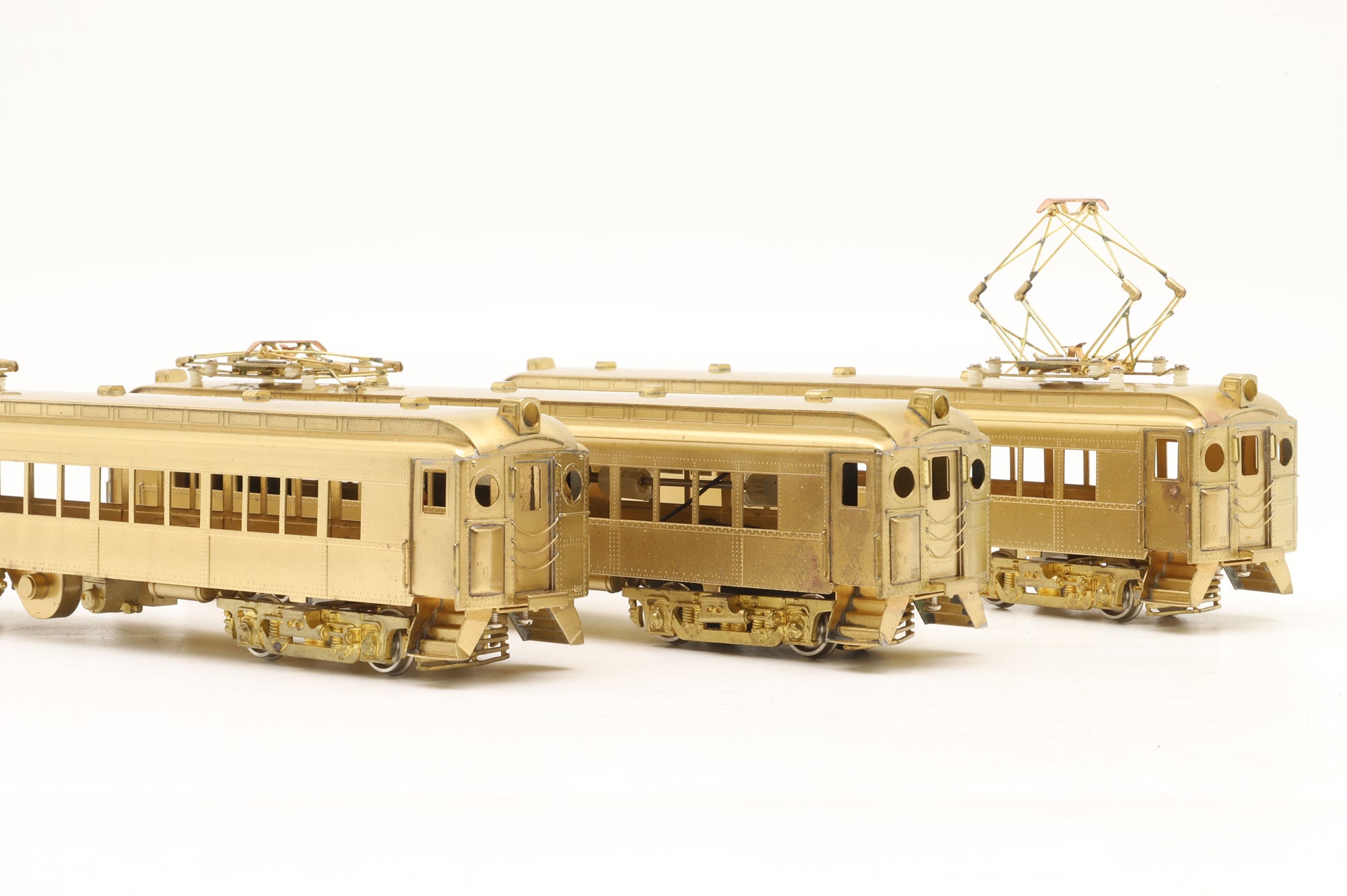 WP Car Corp. HO Brass MP-54 PRR 3 Car EMU Unpainted