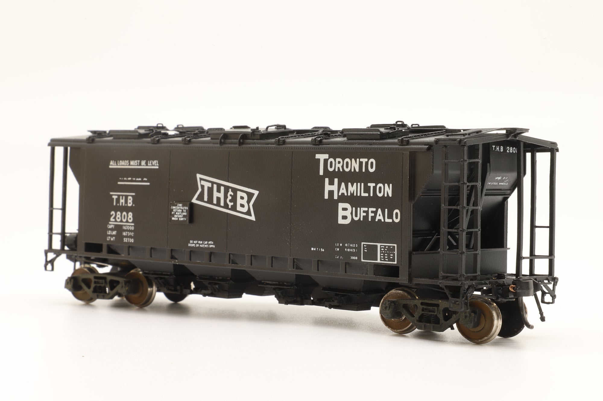 Overland Models Inc. HO Brass OMI-3183 TH&B Slab Side Covered Hopper '2808'
