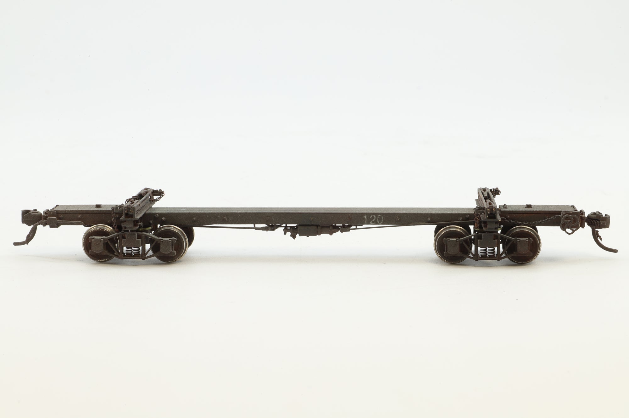 Beaver Creek/Oriental Limited HO Brass Rake of 6x Assorted Log Cars - Weathered