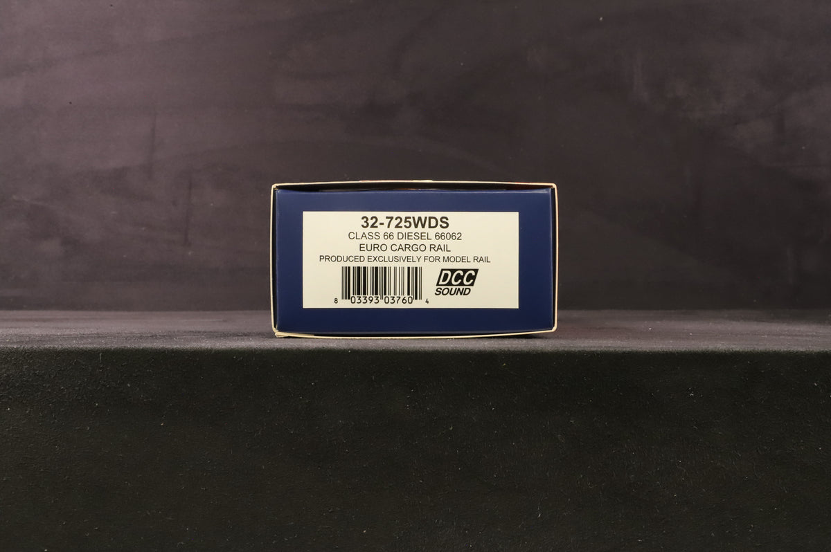 Bachmann OO 32-725WDS Class 66 &#39;66062&#39; Euro Cargo Rail, Excl. DCC Sound