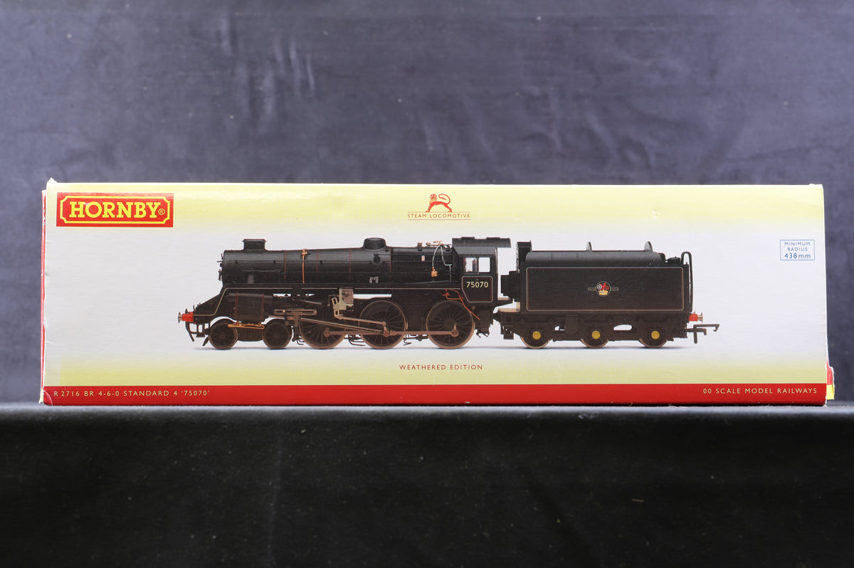 Hornby OO R2716X Standard Class 4MT &#39;75070&#39; BR Black L/C, DCC Fitted