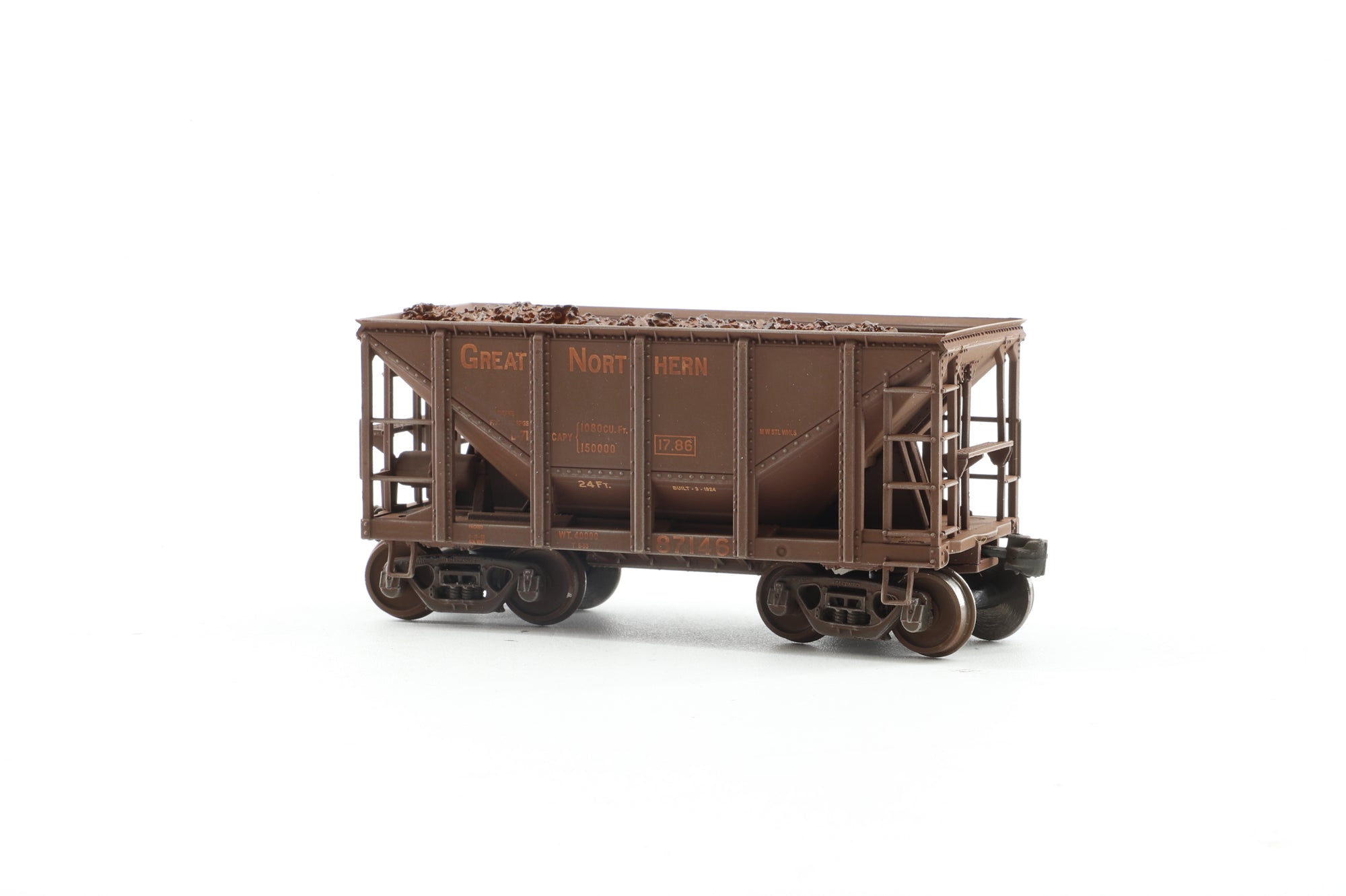 Walthers HO 932-40503 12-Pack of Michigan Ore Cars in GN Brown - Pro-Weathering