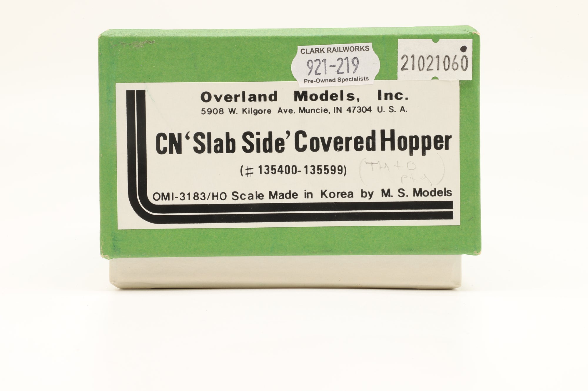Overland Models Inc. HO Brass OMI-3183 TH&B Slab Side Covered Hopper '2808'