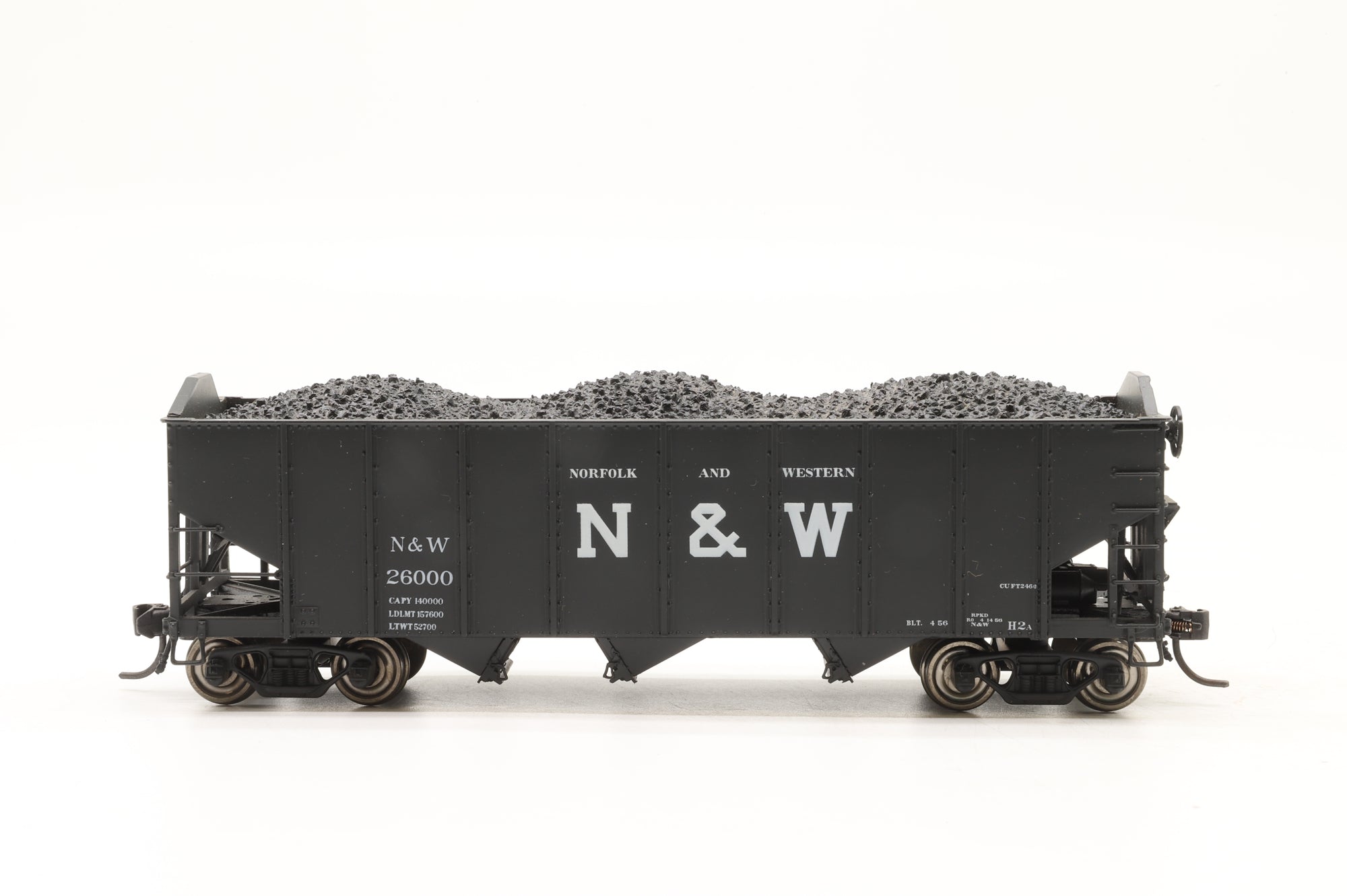 Broadway Limited HO 800 6-Pack of H2A 3-Bay Hopper Cars in N&W Black