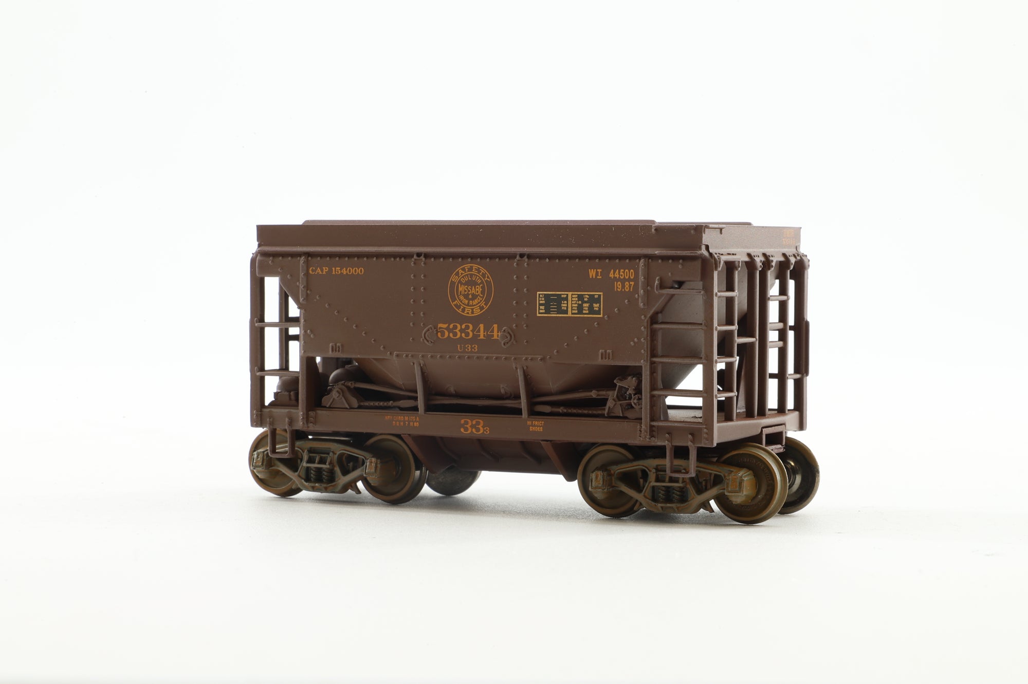 Walthers HO 910-58154 24' MI Taconite Ore Car (6-Pk) Chicago & North Western (Brown) #2, Pro-Weathered