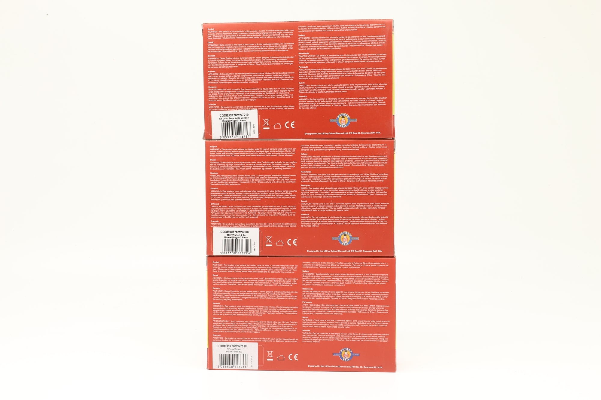 Oxford Rail OO Rake of 3 7 Plank Wagons in Assorted London Coal Merchant Liveries