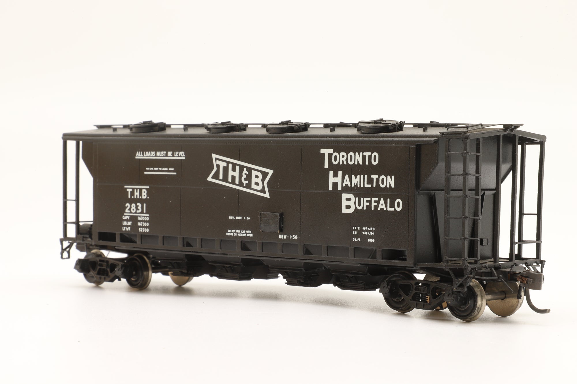 Overland Models Inc. HO Brass OMI-3219 TH&B Slab Side Covered Hopper '2831'
