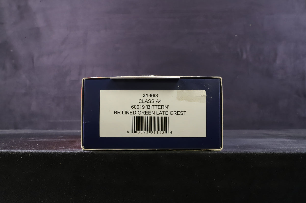 Bachmann OO 31-963 Class A4 &#39;Bittern&#39; 60019 BR Lined Green Late Crest