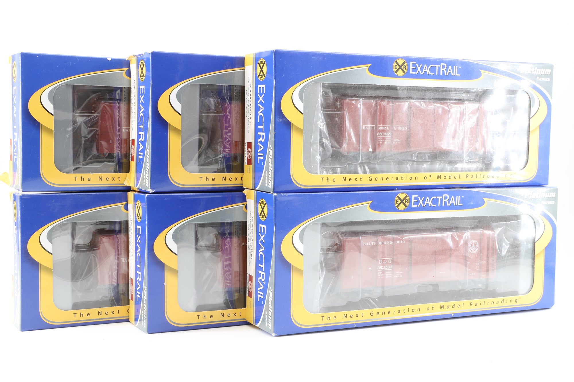 Exact Rail HO Rake Of 6 B&O M-53 Wagontop Box Cars Inc. EPS900571, EPS900572, EPS9005115, EPS9005117, EPS9005114 & EPS9005120