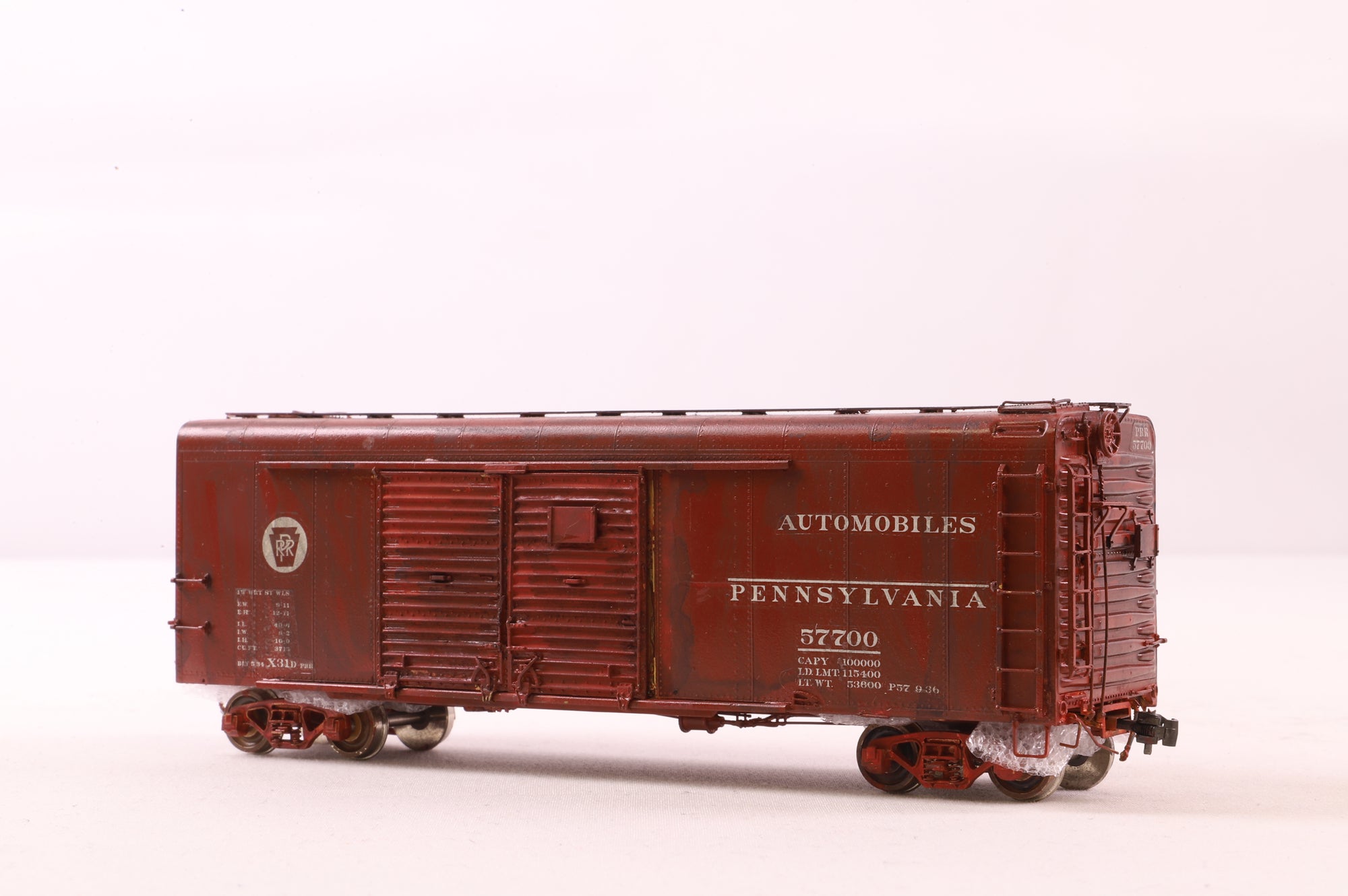 W&R Enterprises HO Brass 3235 Box Car Auto PRR 40' Round Roof '57700'