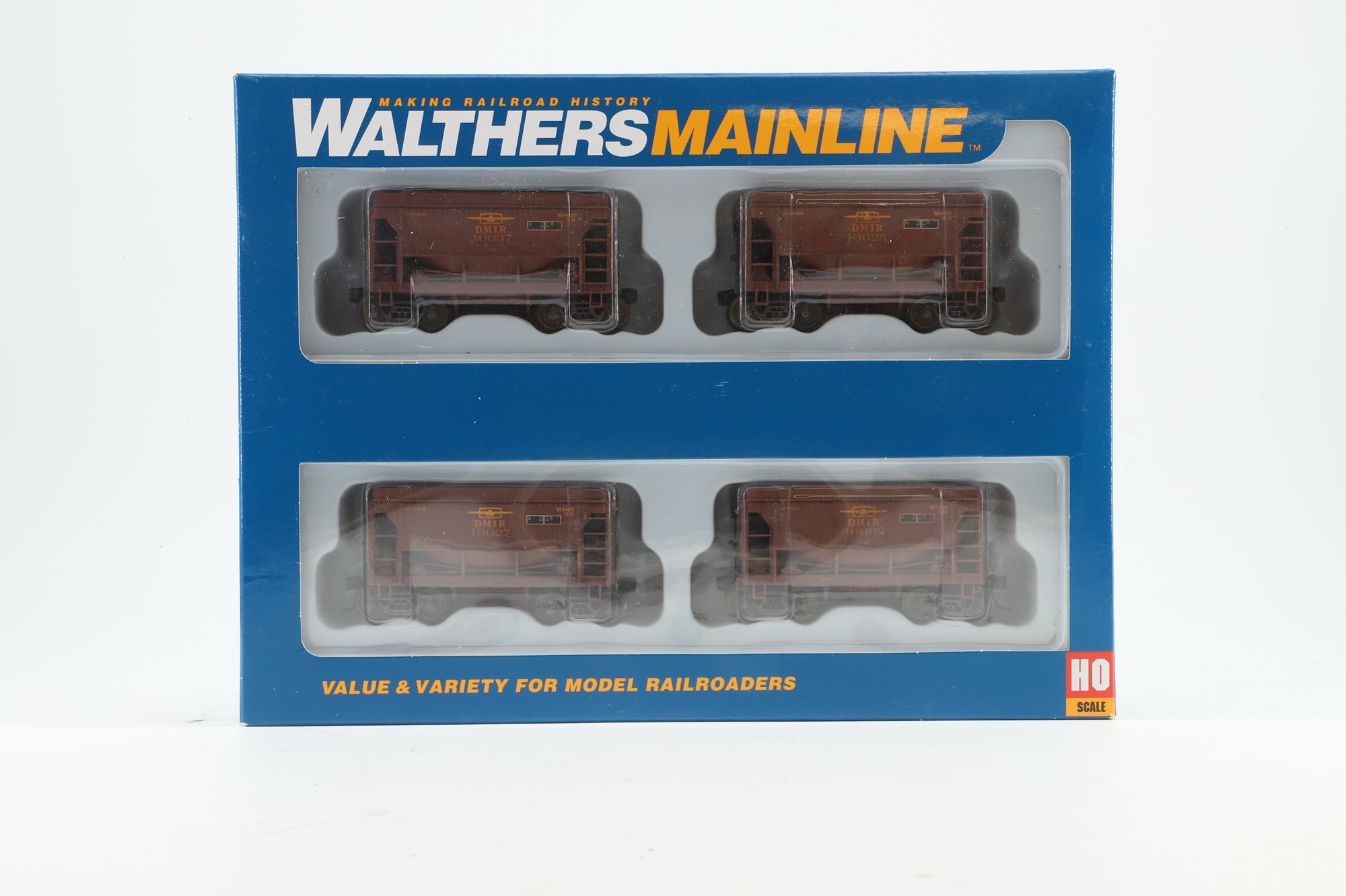 Walthers HO 910-58054 4-Pack of 24' MN Taconite Ore Cars in TMIR T-Bird Livery - Pro-Weathered & Renumbered