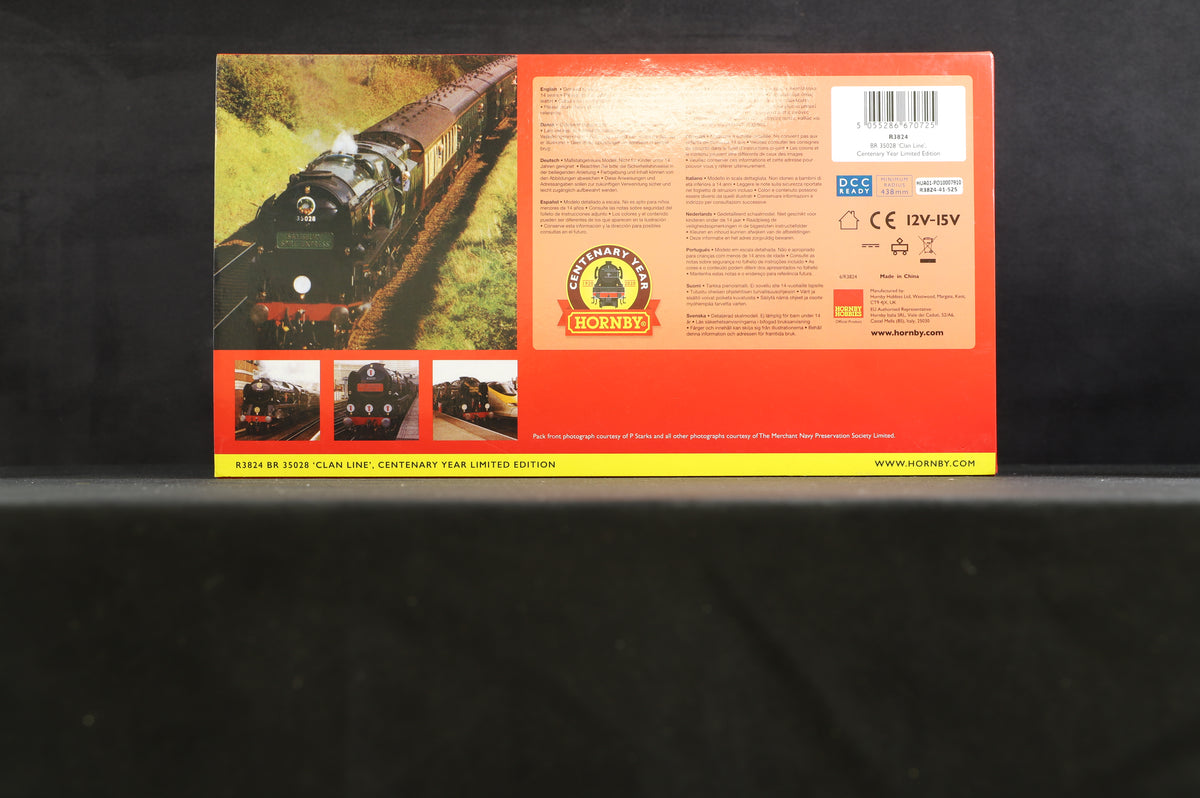 Hornby OO R3824 BR &#39;Clan Line&#39; &#39;35028&#39; 18CT Gold Plated Ltd Ed. 459/1000