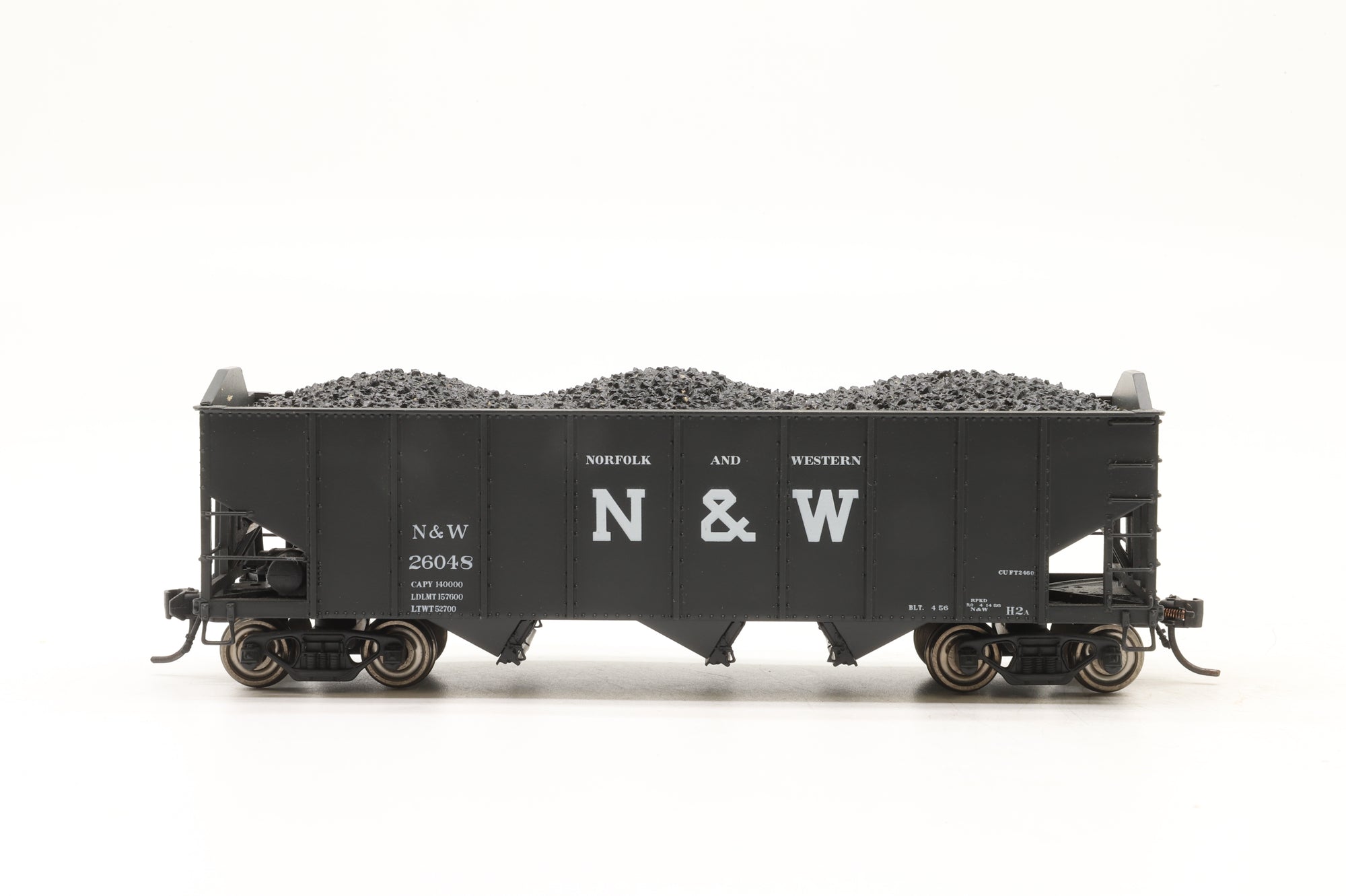 Broadway Limited HO 800 6-Pack of H2A 3-Bay Hopper Cars in N&W Black