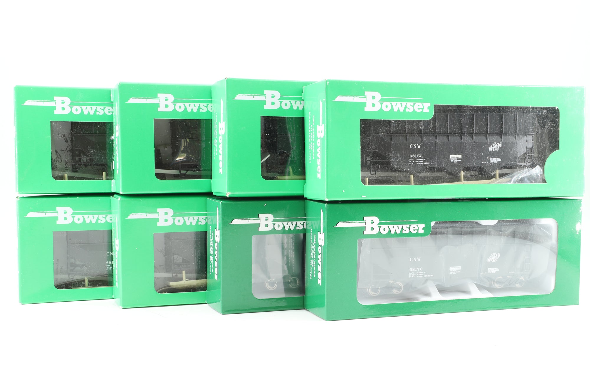 Bowser HO Rake Of 8 C&NW 70 Ton Wood Chip Wagons Inc. 60204x2, 60205x2, 60206x2, 42580 & 42581