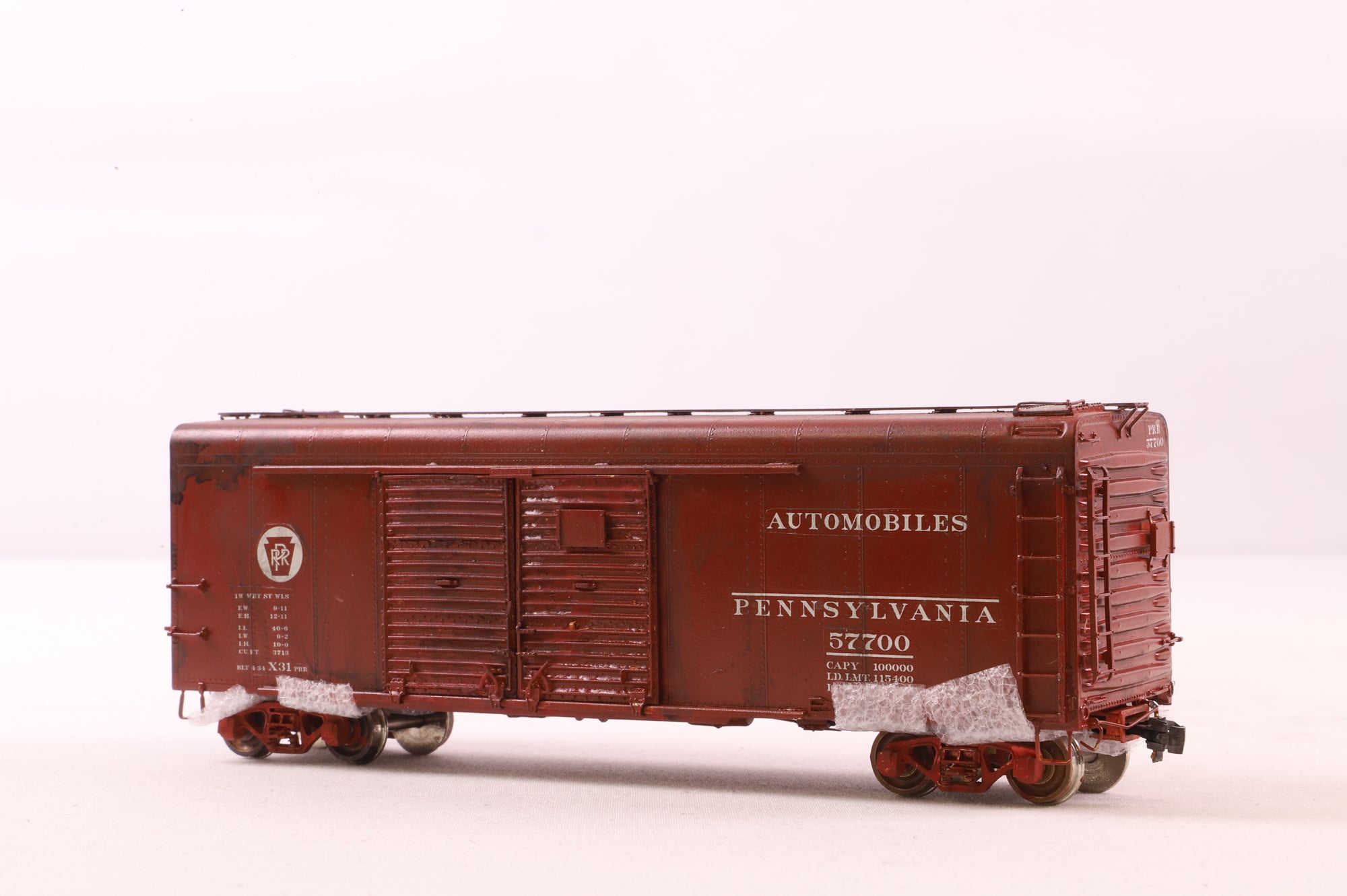 W&R Enterprises HO Brass 3235 Box Car Auto PRR 40' Round Roof '57700'