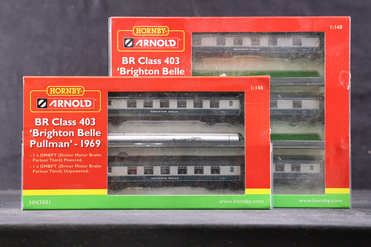 Hornby Arnold N BR Class 403 Brighton Belle Pullman &amp; 3 Coaches