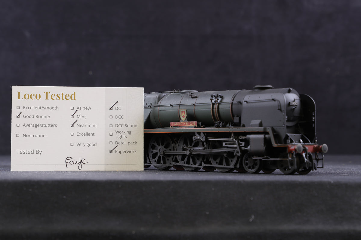 Hornby OO R3203 4-6-2 Rebuilt West Country Class &#39;Launceston&#39; &#39;34012&#39; BR Green L/C Weathered Renamed &amp; Renumbered