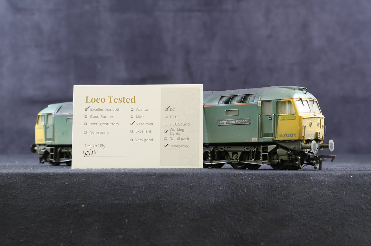 Bachmann OO Class 57 &#39;57001&#39; &#39;Freightliner Pioneer&#39; Freightliner Renamed, Renumbered &amp; Weathered