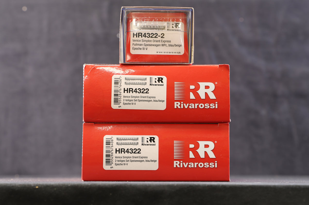 Rivarossi HO Rake Of 5 Venice Simplon Orient Express Coaches, Inc. HR4322-2 &amp; 2 x HR4322