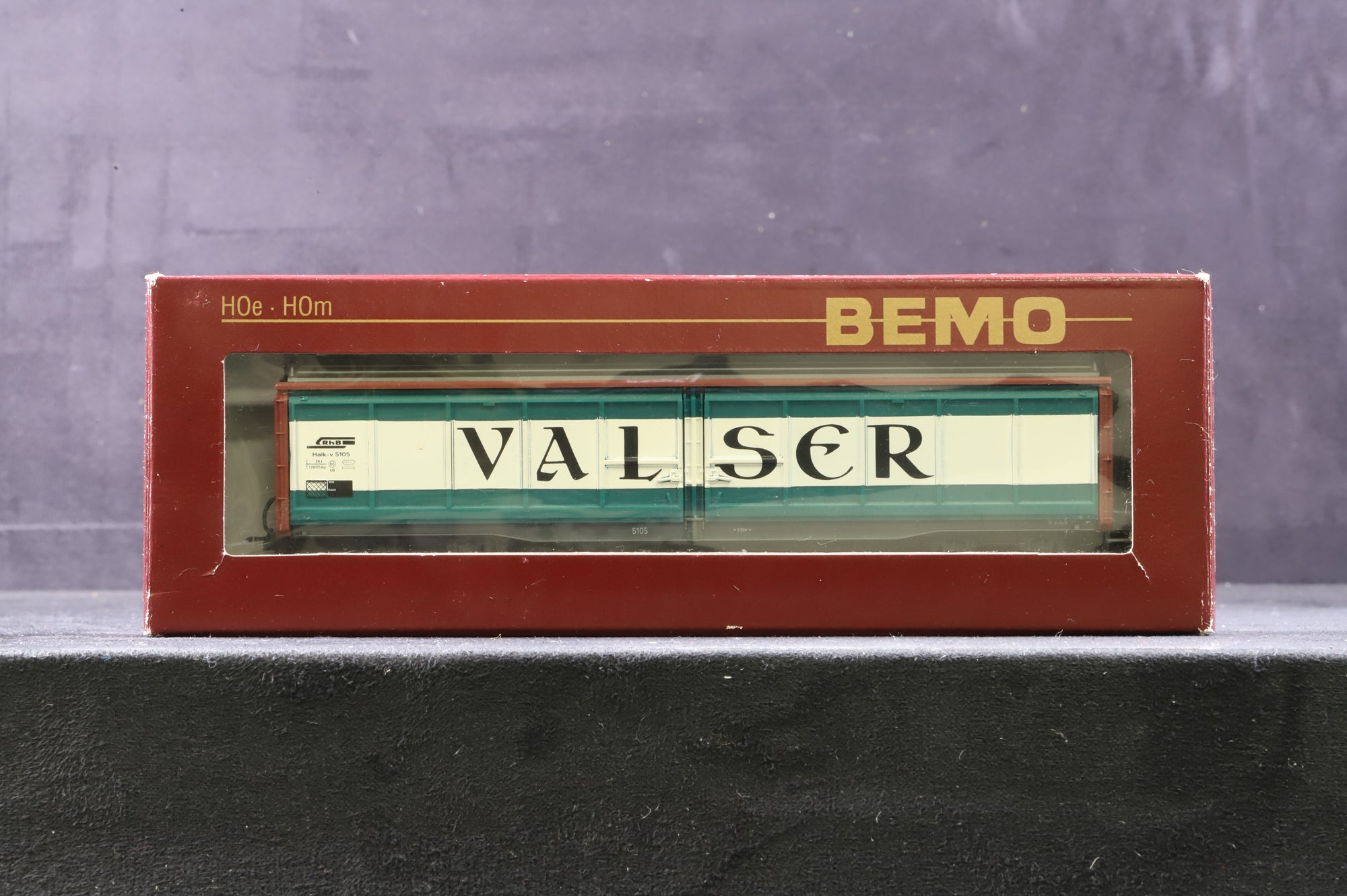 Bemo HOe-HOm Rake Of 3 RhB Valser Wagons Inc. 2278 125, 2278 124 & 2278 113