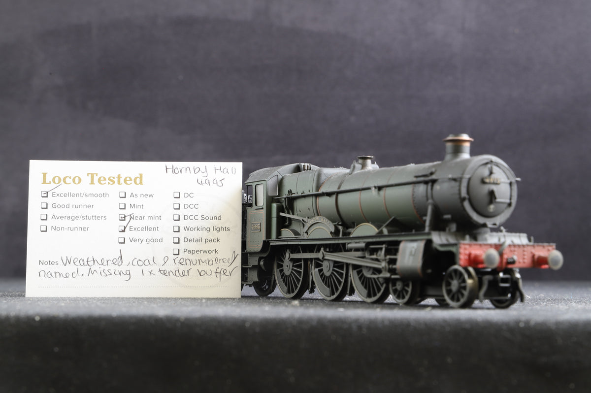 Hornby OO Hall Class 4995 &#39;Easton Hall&#39; L/C Professionally Weathered By Grimy Times