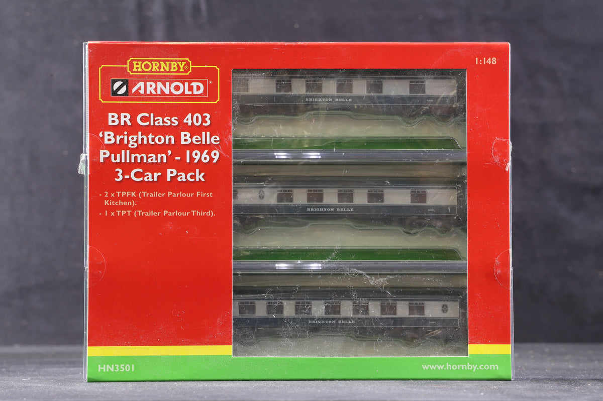 Hornby Arnold N BR Class 403 Brighton Belle Pullman &amp; 3 Coaches