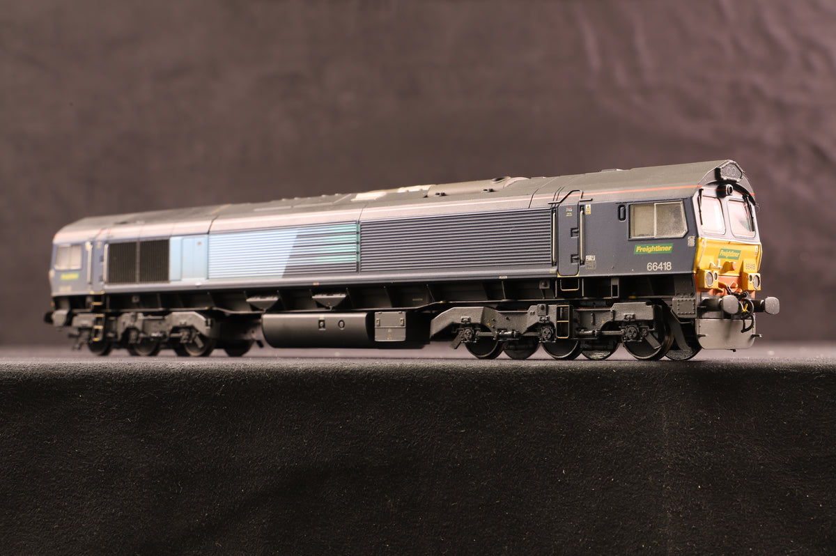 Bachmann OO 32-976Z Class 66 Diesel &#39;66418&#39; Ex-DRS De-Branded Excl. Kernow Model Rail Centre, Weathered