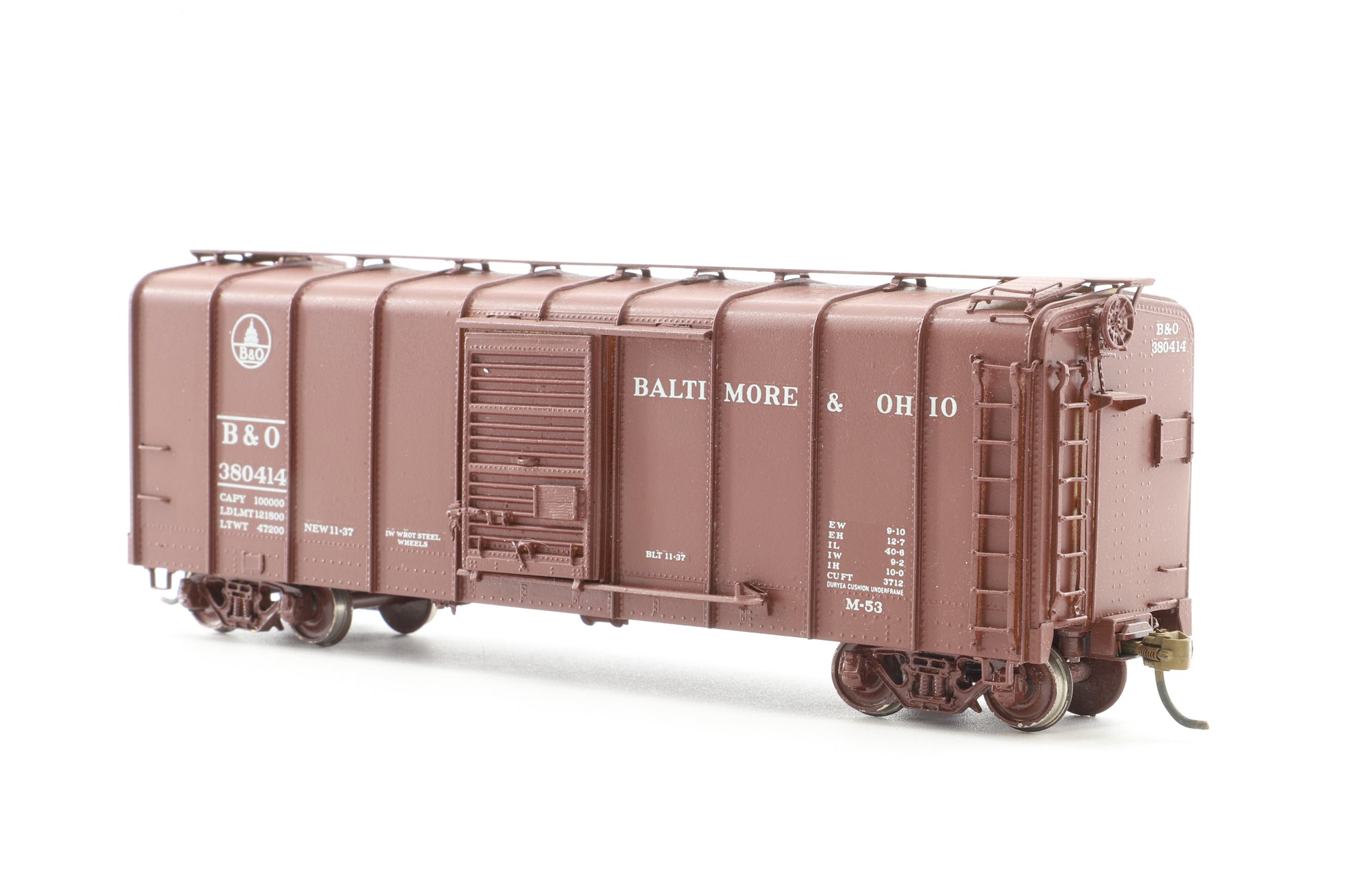 Overland Models HO Brass 1387 M-15A Box Car No.380414 in B&O Brown