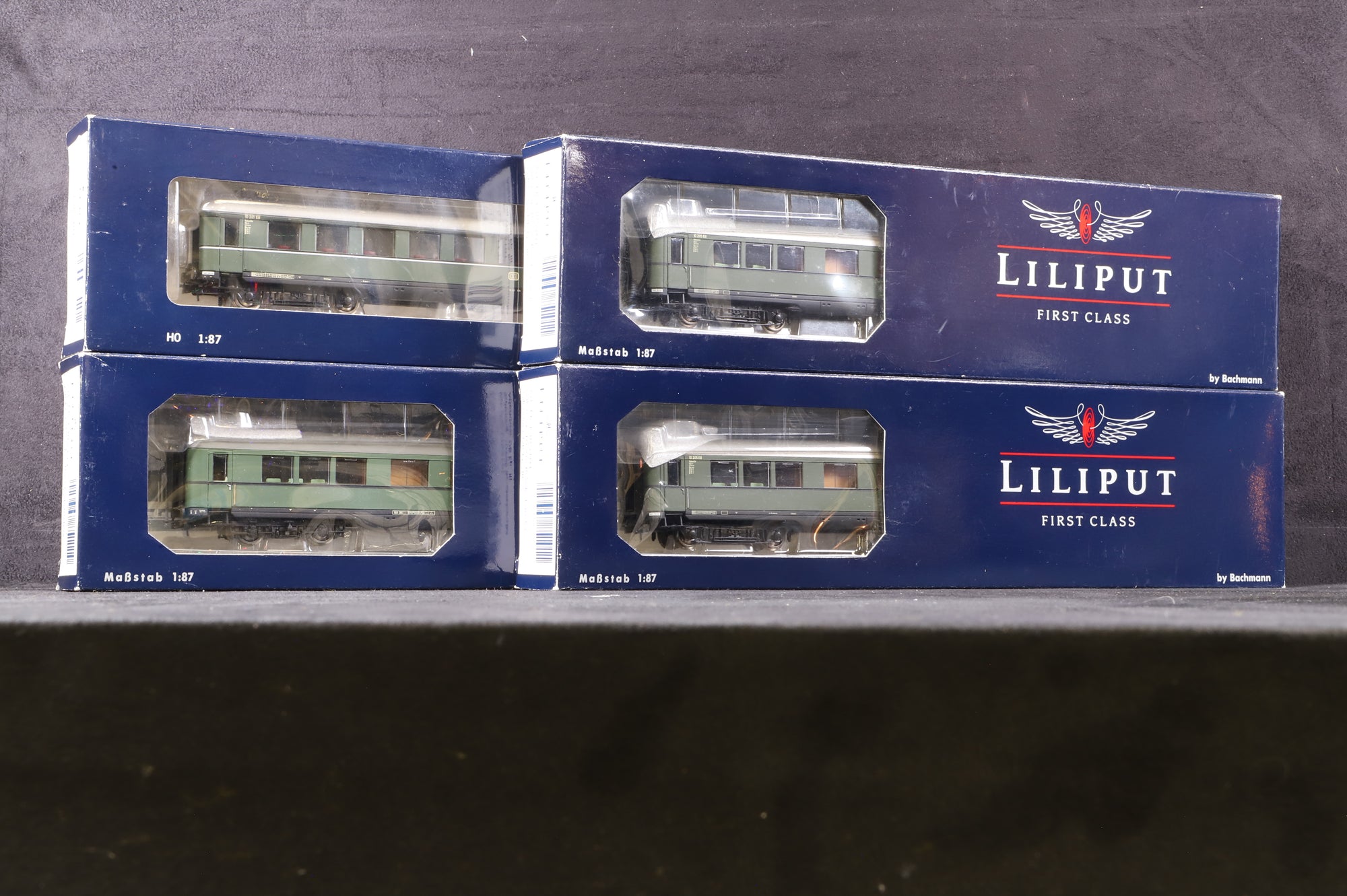 Liliput HO Rake Of 4 German Caoches Inc. L385111, L385401 & L385101x2
