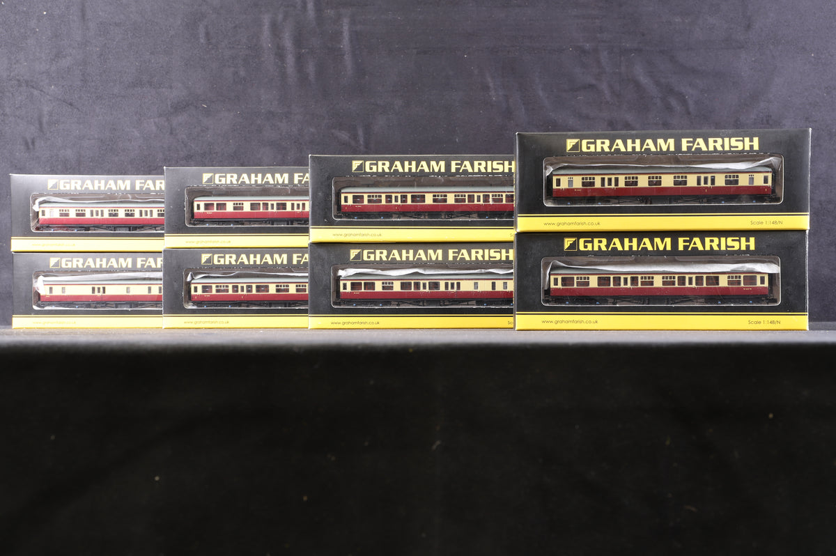 Graham Farish N Rake of 8 Hawksworth Coaches, Inc. 374-535x2, 510x2, 560x3 &amp; 585