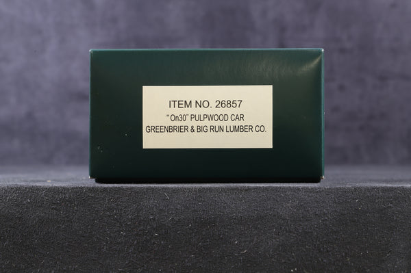 Spectrum ON30 26857 Pulpwood Car- Greenbrier & Big Run Lumber Co ...