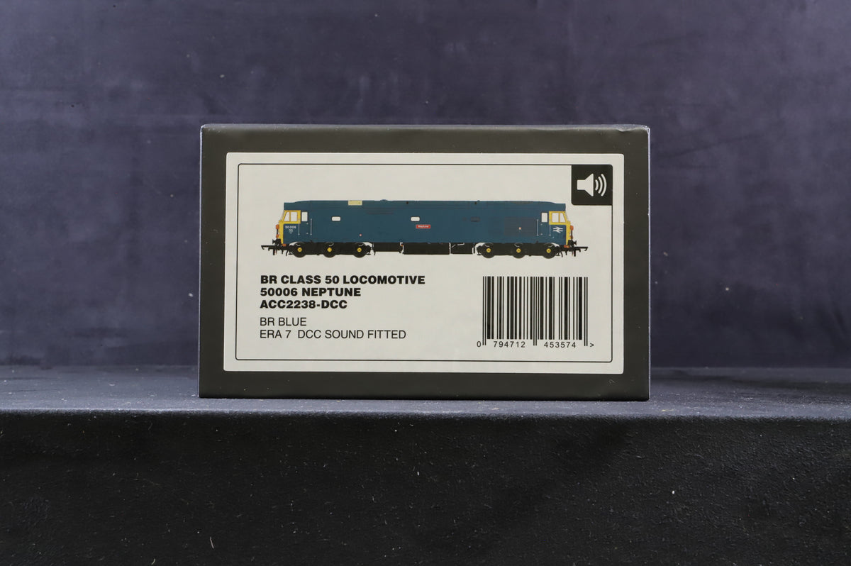 Accurascale ACC2238-DCC BR Class 50 &#39;50006&#39; &#39;Neptune&#39; BR Blue DCC Sound Fitted