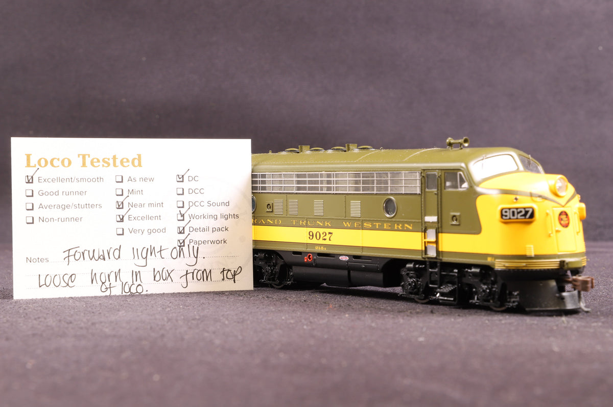 Athearn HO G2026 Grand Trunk Western F-3A Phase 4 &#39;9027&#39;