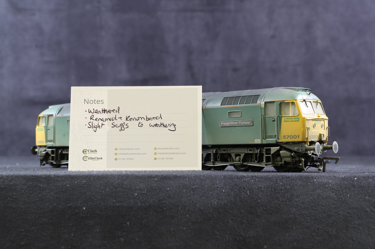 Bachmann OO Class 57 &#39;57001&#39; &#39;Freightliner Pioneer&#39; Freightliner Renamed, Renumbered &amp; Weathered