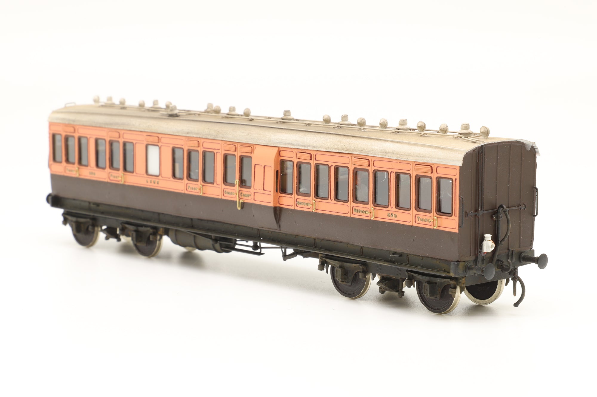 Roxey P4 Kit Built Rake of 4 LSWR Coaches, Weathered